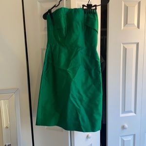 Bright green Kate Spade mini strapless dress